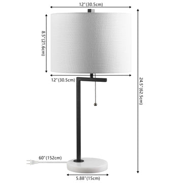 Alyssa 24.5" Metal/Marble LED Table Lamp - JONATHAN Y